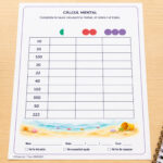 Fitxa de càlcul mental de la meitat, el doble i el triple per a 3r de Primària en català.