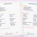 Fitxa de comprensió lectora amb quatre contes curts, preguntes i dibuix, per a 1r i 2n de Primària en català.