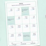 Fitxa de restes de 2 i 3 xifres combinades amb preguntes de valor posicional, per a 3r de Primària en català.
