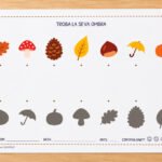 Fitxa per relacionar elements de tardor amb la seva ombra, per a I3, I4 i I5 en català.